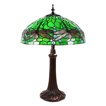 Stolní lampa Tiffany GREEN DRAGONFLY Clayre & Eef 5LL-9337GR