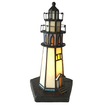 Dekorativní stolní lampa Tiffany LIGHTHOUSE Clayre & Eef 5LL-6053