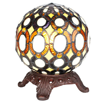 Dekorativní stolní lampa Tiffany VINTAGE CIRCLES Clayre & Eef 5LL-6268