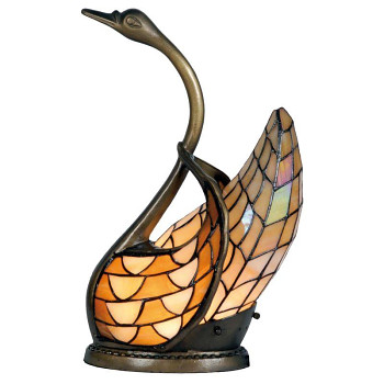Dekorativní stolní lampa Tiffany SWAN Clayre & Eef 5LL-9883