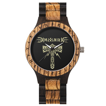 Pánské dřevěné hodinky BOBO BIRD Viking Runes V
