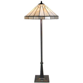 Stojací lampa Tiffany ART DECO TRIANGLE Clayre & Eef 5LL-5564