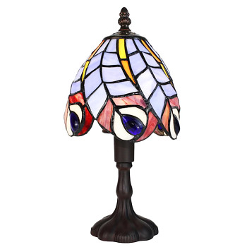 Stolní lampa Tiffany PEACOCK FEATHERS Clayre & Eef 5LL-6272