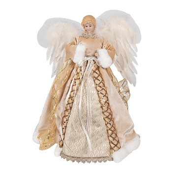 Dekorativní figurka anděla ve zlatých šatech Clayre & Eef 65217