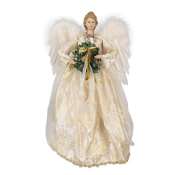 Dekorativní figurka anděla ve bílých šatech Clayre & Eef 65219