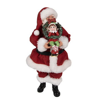 Dekorativní figurka Santa Clause s elfem Clayre & Eef 65231