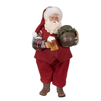 Dekorativní figurka Santa Clause se soudkem piva  Clayre & Eef 65232