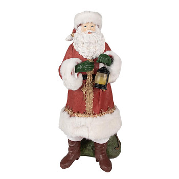 Dekorativní figurka Santa Clause s lucernou Clayre & Eef 6PR3897