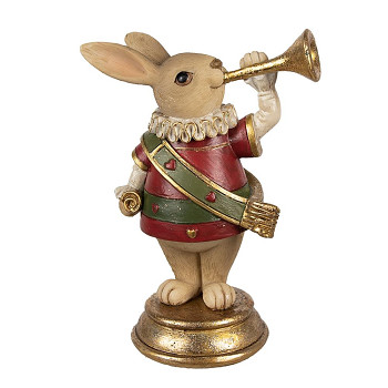 Dekorativní figurka zajíce s trumpetou Clayre & Eef 6PR3928