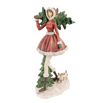 Dekorativní figurka dívky se stromečkem Clayre & Eef 6PR3942