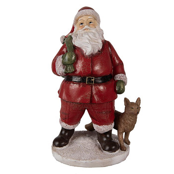 Dekorativní figurka Santa Clause s pejskem Clayre & Eef 6PR3946