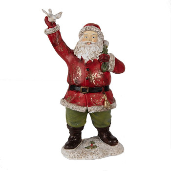 Dekorativní figurka Santa Clause s holubicí Clayre & Eef 6PR3948