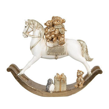 Dekorativní figurka houpacího koníka s medvídky Clayre & Eef 6PR4921