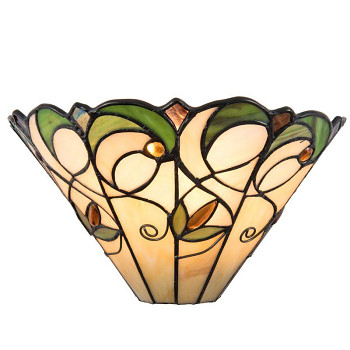 Nástěnná lampa Tiffany GREEN WALLFLOWER Clayre & Eef 5LL-5208
