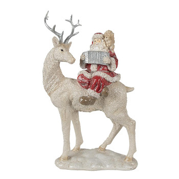 Dekorativní figurka Santa Clause na sobovi Clayre & Eef 6PR3955