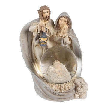 Dekorativní figurka svaté rodiny se sněžítkem Clayre & Eef 6PR4892