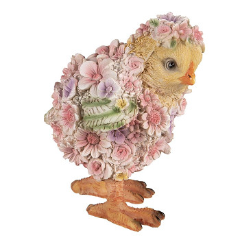 Dekorativní figurka kuřátka s květy Clayre & Eef 6PR4897