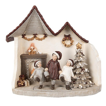 Dekorativní vánoční domeček s LED osvětlením Clayre & Eef 6PR4937