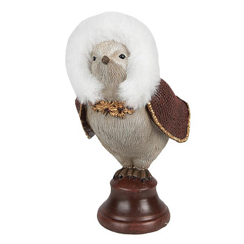 Dekorativní figurka ptáčka ve vánočním kabátku Clayre & Eef 6PR4944