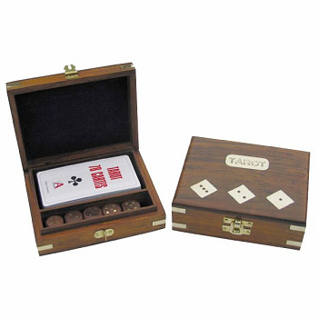 Tarotové hrací karty a kostky v dárkovém boxu 
