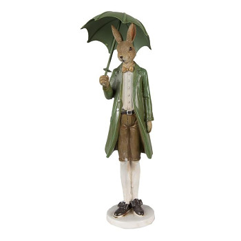Dekorativní figurka zajíce s deštníkem Clayre & Eef 6PR3857