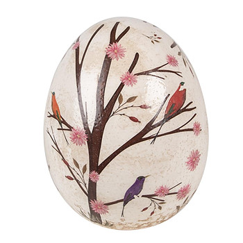 Dekorativní keramické vajíčko BIRDS IN NATURE Clayre & Eef 6CE1647