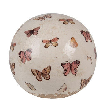 Dekorativní keramická koule BUTTERFLY PARADISE Clayre & Eef 6CE1666L
