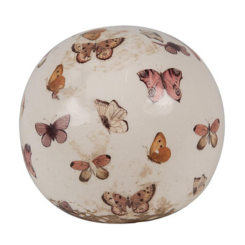 Dekorativní keramická koule BUTTERFLY PARADISE Clayre & Eef 6CE1666M