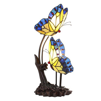 Dekorativní stolní lampa Tiffany BUTTERFLIES Clayre & Eef 5LL-6229