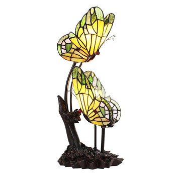 Dekorativní stolní lampa Tiffany BUTTERFLIES Clayre & Eef 5LL-6230