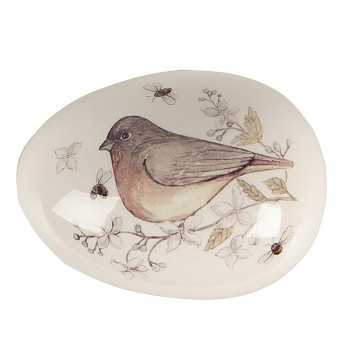 Dekorativní keramické vajíčko BIRD Clayre & Eef 6CE1673