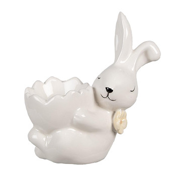 Dekorativní figurka králíka s kalíškem na vajíčko Clayre & Eef 6CE1700