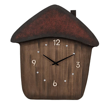 Dřevěné nástěnné hodiny HOUSE Clayre & Eef 6KL0820