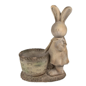 Dekorativní figurka králíka s květináčem Clayre & Eef 6MG0030