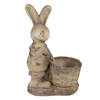Dekorativní figurka králíka s květináčem Clayre & Eef 6MG0031