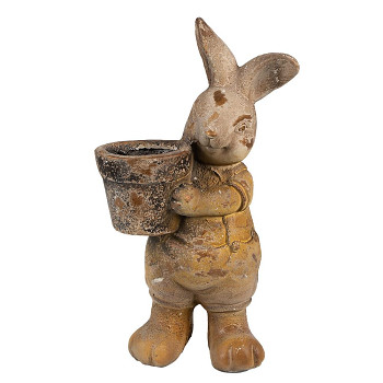Dekorativní figurka králíka s květináčem Clayre & Eef 6MG0035