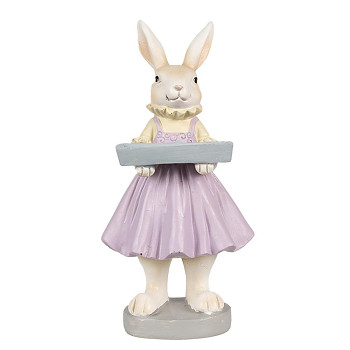 Dekorativní figurka králičí mamky s podnosem Clayre & Eef 6PR4011