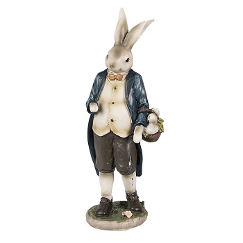Dekorativní figurka králíka s košíkem Clayre & Eef 6PR4027