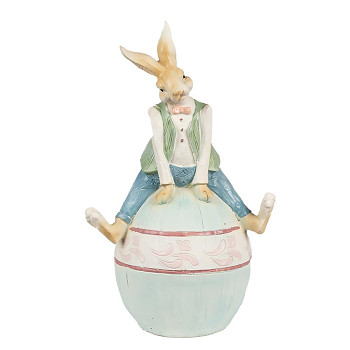 Dekorativní figurka králičího kluka na vajíčku Clayre & Eef 6PR4029