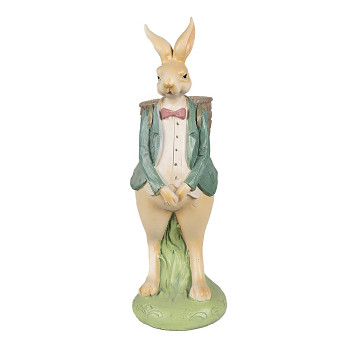 Dekorativní figurka králíka s košíkem na zádech Clayre & Eef 6PR4031
