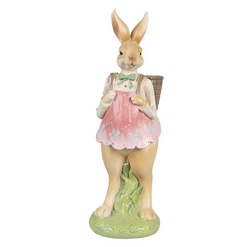 Dekorativní figurka králičí mamky s košíkem na zádech Clayre & Eef 6PR4032