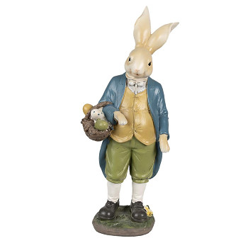 Dekorativní figurka králíka s košíkem Clayre & Eef 6PR4033