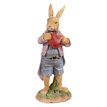 Dekorativní figurka králičího taťky se srdíčkem Clayre & Eef 6PR4095