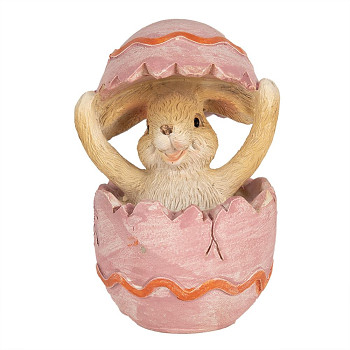 Dekorativní figurka králíčka ve vajíčku Clayre & Eef 6PR4107