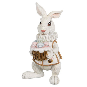 Dekorativní figurka králíka s dortem Clayre & Eef 6PR4148