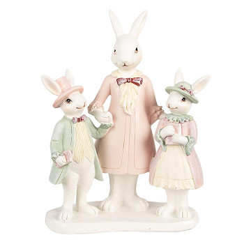 Dekorativní figurka králíčí mamky s mláďaty Clayre & Eef 6PR4995