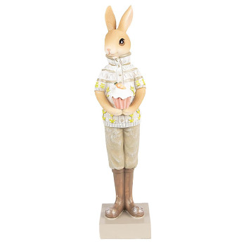Dekorativní figurka králičího kluka s dortíkem Clayre & Eef 6PR5001