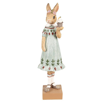 Dekorativní figurka králičí holky s dortíkem Clayre & Eef 6PR5002