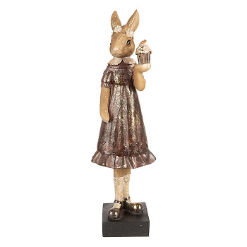 Dekorativní figurka králičí holky s dortíkem Clayre & Eef 6PR5004