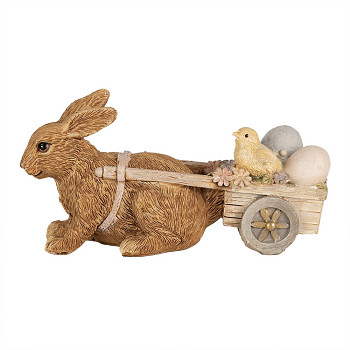 Dekorativní figurka králíka s vozíkem Clayre & Eef 6PR5005